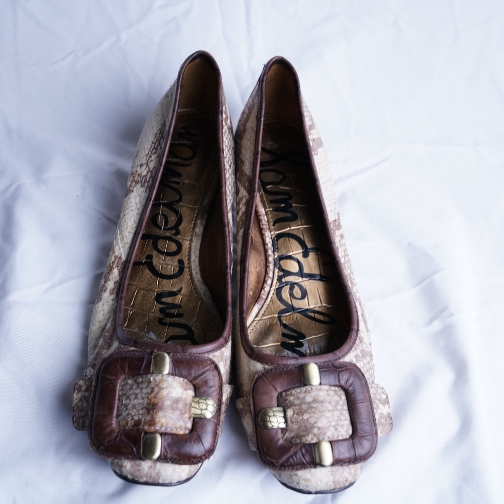 Sam Edelman Hadley Snakeskin Kitten Heels